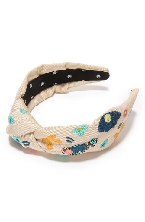 Marisol Knotted Floral Embroidered Headband