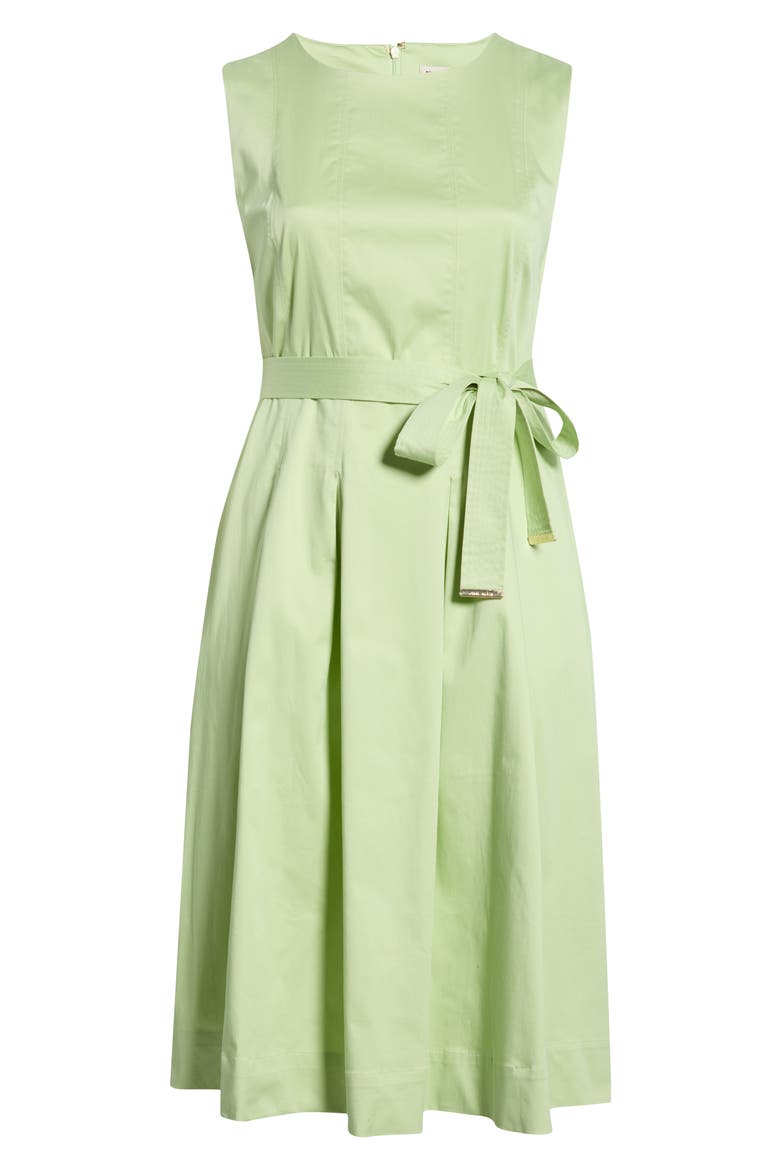 Tie Waist Sleeveless Stretch Poplin Maxi Dress, Alternate, color, COOL SAGE