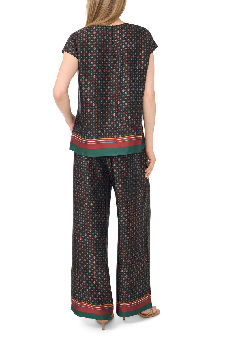 Border Print Shell, Alternate, color, RICH BLACK 060