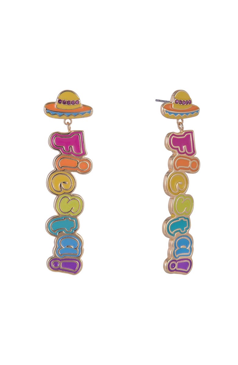 Hallmark Enamel Fiesta Linear Drop Earrings, Main, color, Multicolored