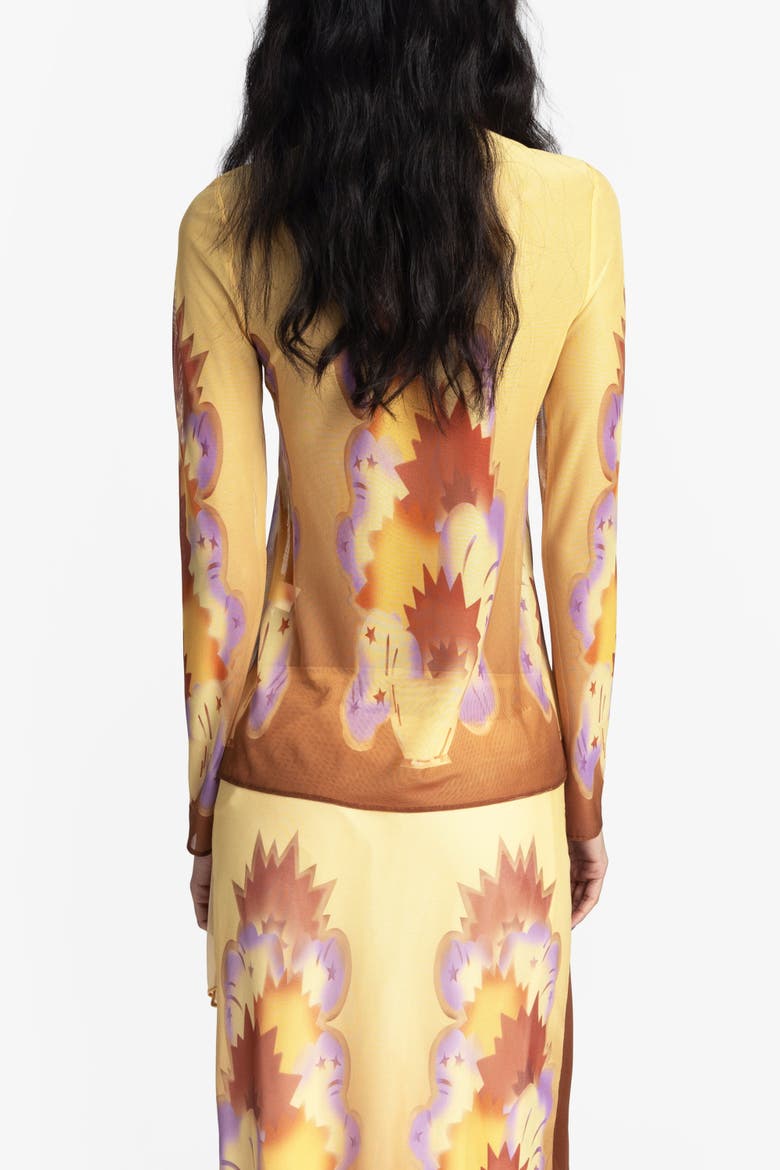 Sunburst Mesh Top, Alternate, color, Sunset Multi