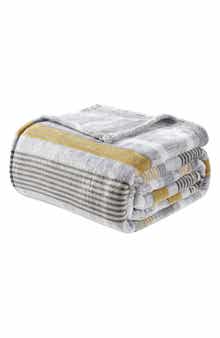Luxury Home Stripe Fleece Throw Blanket