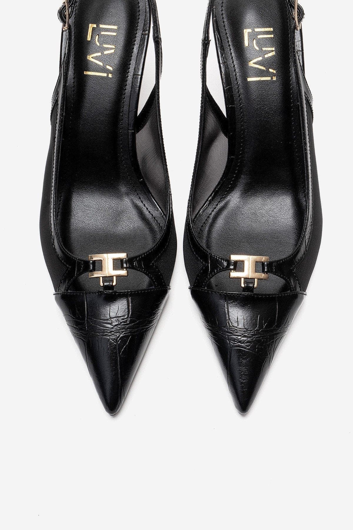 Prologue Shoes Orella Stiletto Mesh Pump, Alternate, color, Black Print