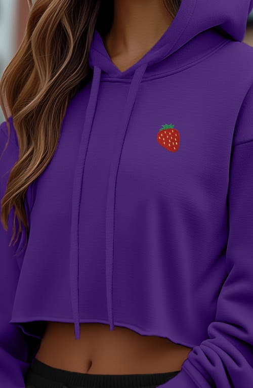 DALIX DALIX STRAWBERRY CROPPED FLEECE HOODIE 