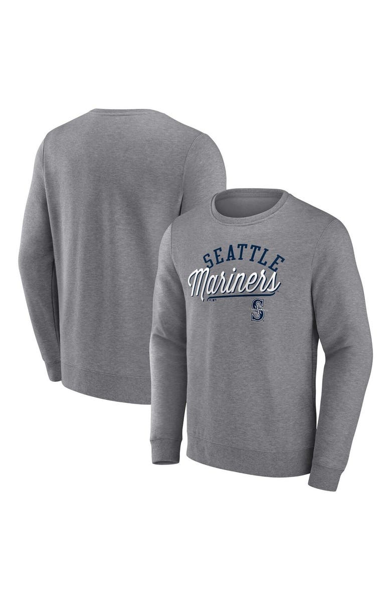 FANATICS Men's Fanatics Branded Heather Gray Seattle Mariners Simplicity Pullover Sweatshirt, Alternate, color, Heather Gray