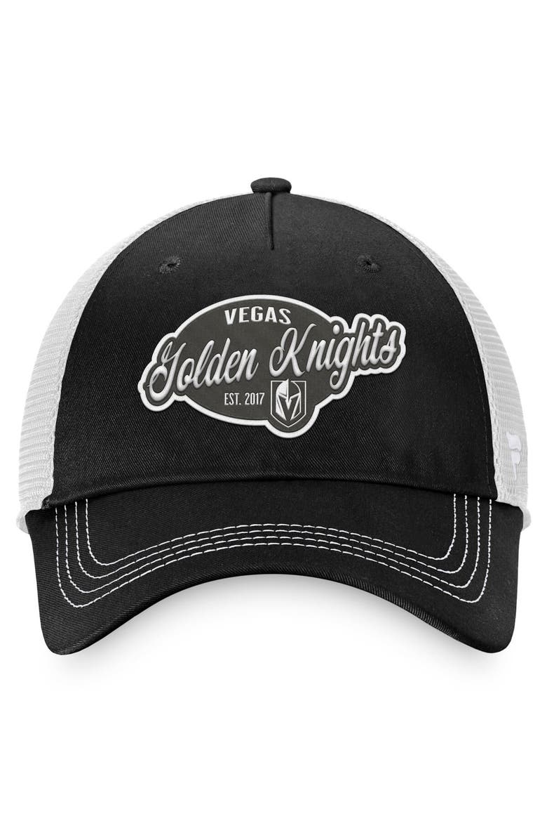 FANATICS Women's Fanatics Branded Black/White Vegas Golden Knights Fundamental Trucker Adjustable Hat, Alternate, color, 