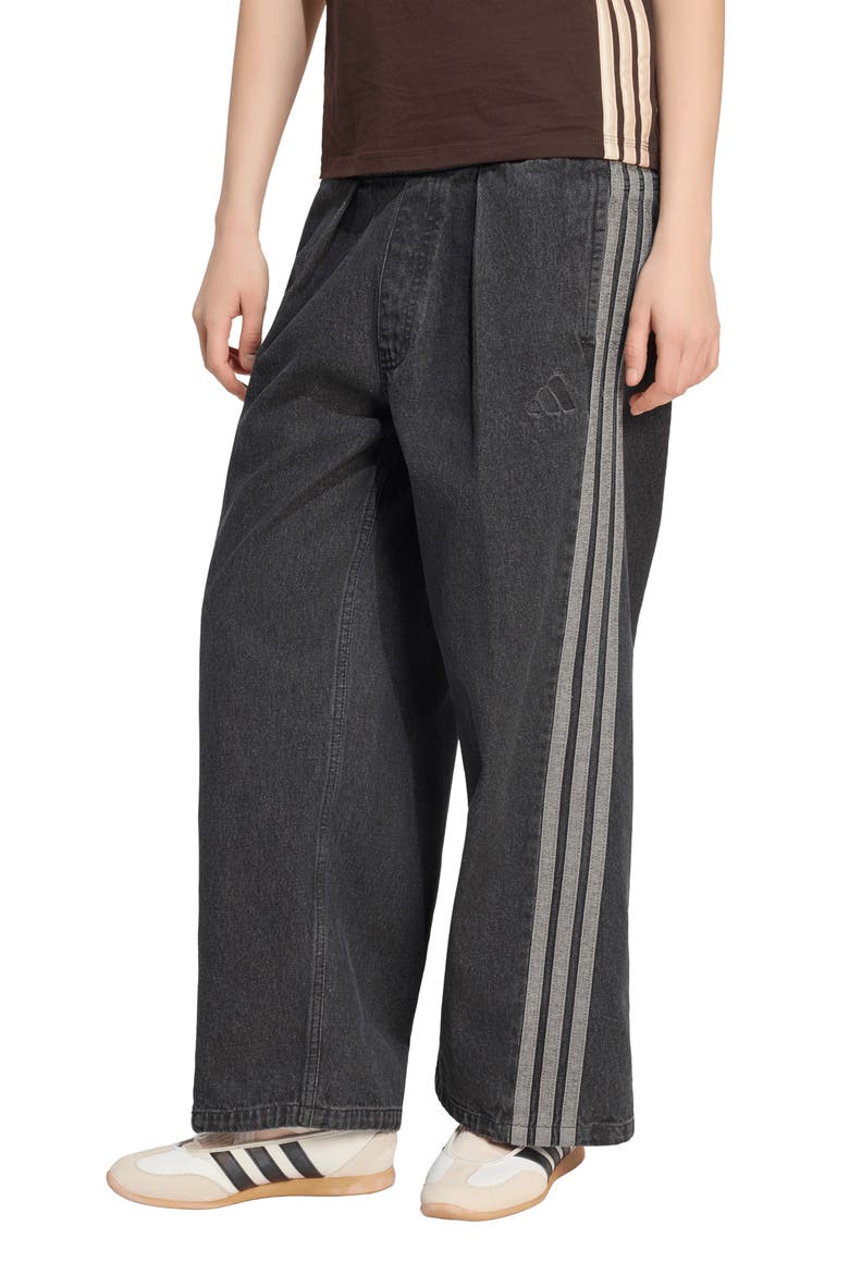 Plein Air Wide Leg Track Pants, Main, color, BLACK