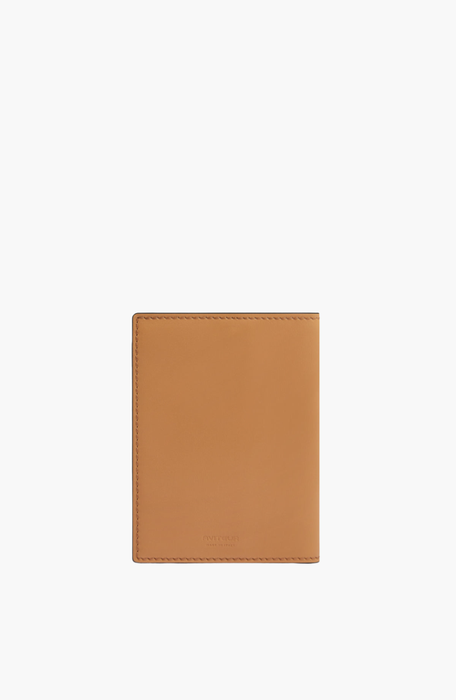 Aviteur Double Calfskin Paglia Di Vienna Weave Passport Holder In Brown