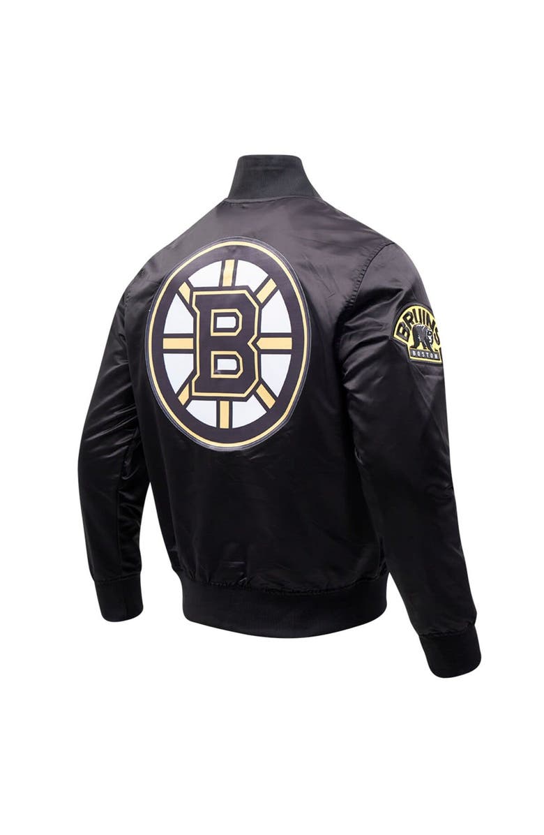 PRO STANDARD Men's Pro Standard Black Boston Bruins Classic Satin Full-Snap Jacket, Alternate, color, Black
