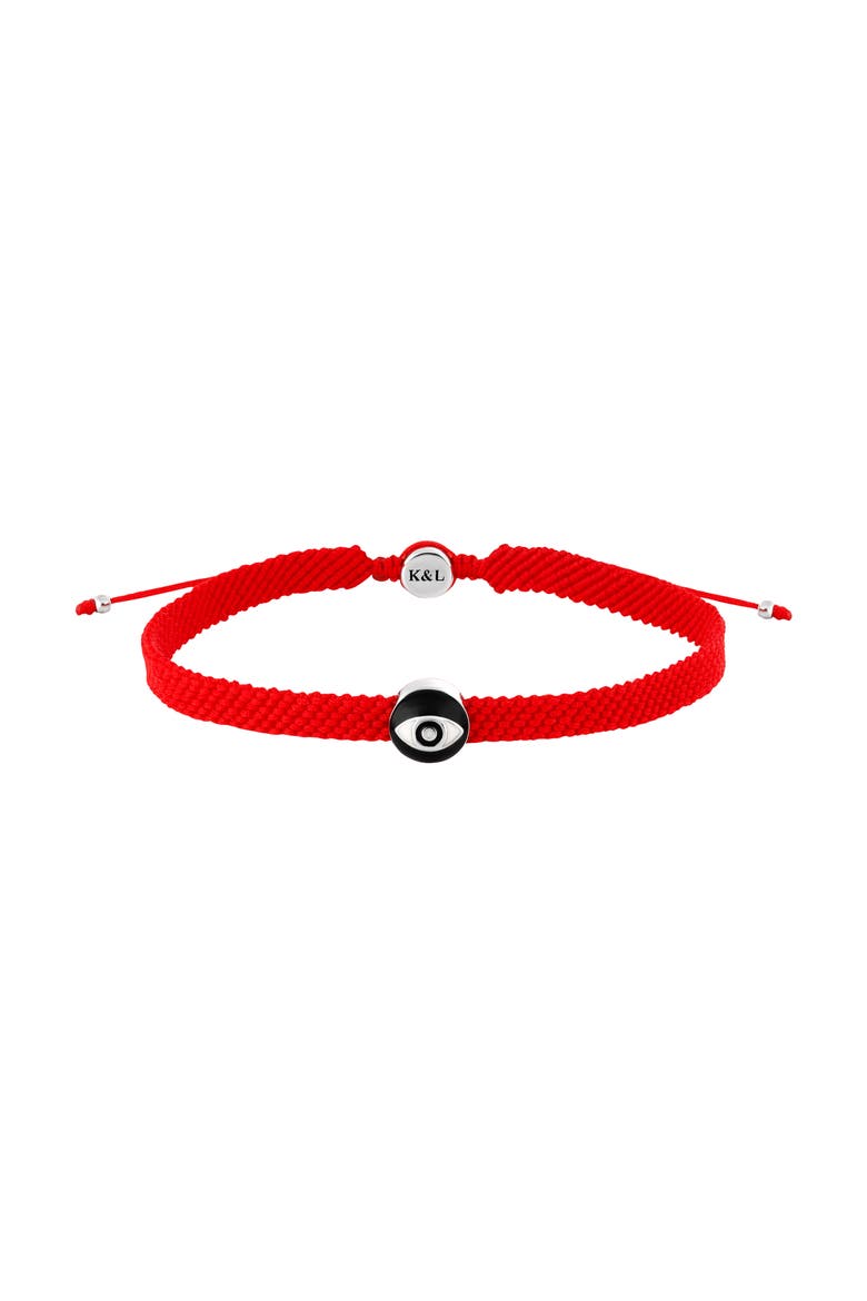Men's Red String Evil Eye Bracelet Hopeful Outlook, Main, color, Red/black/silver/white