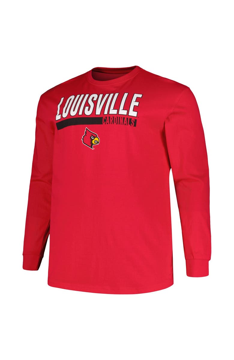 PROFILE Men's Profile Red Louisville Cardinals Big & Tall Two-Hit Long Sleeve T-Shirt, Alternate, color, 