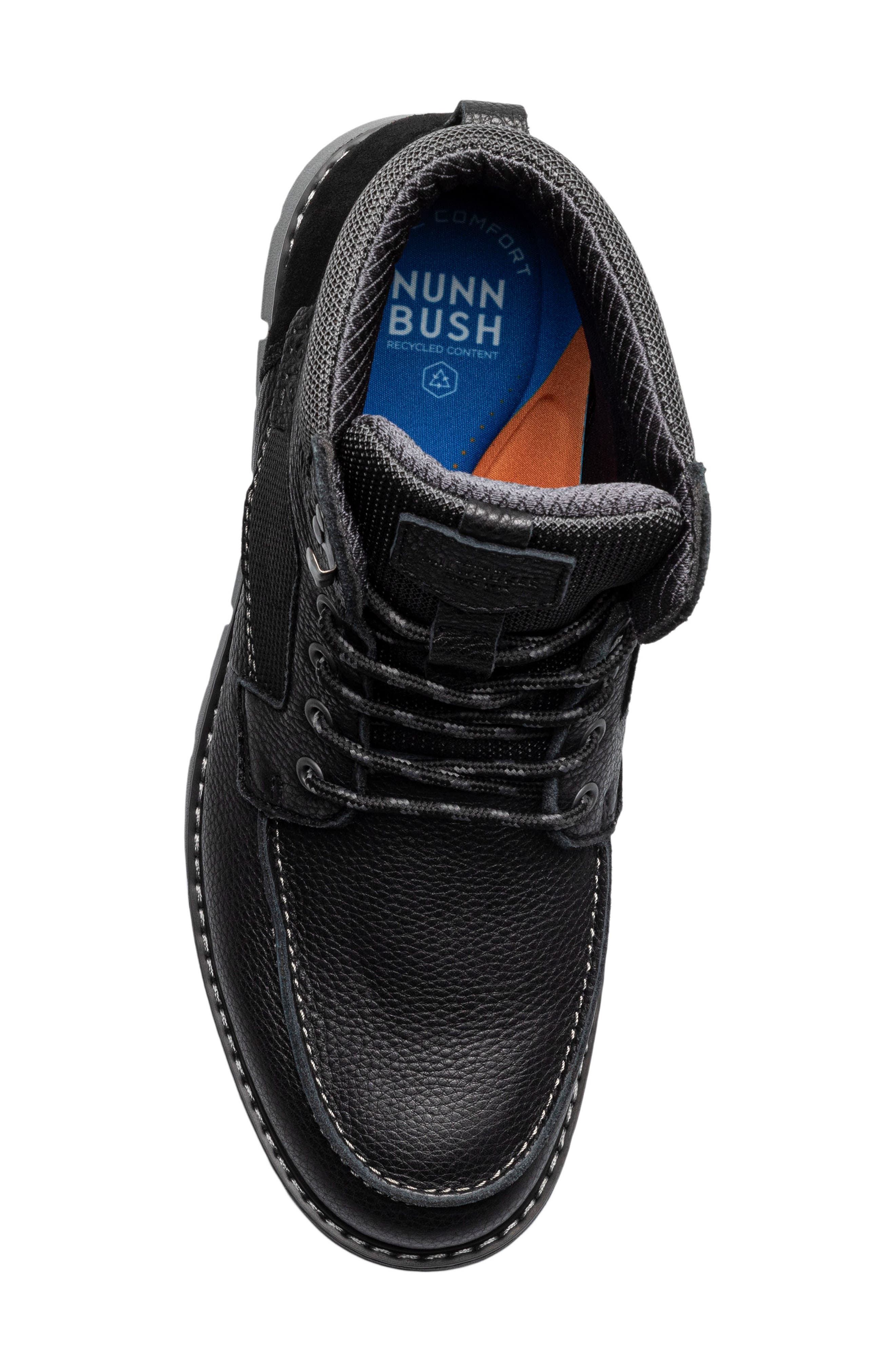 NUNN BUSH Karnak Water Resistant Moc Toe Boot, Alternate, color, Black Tumbled