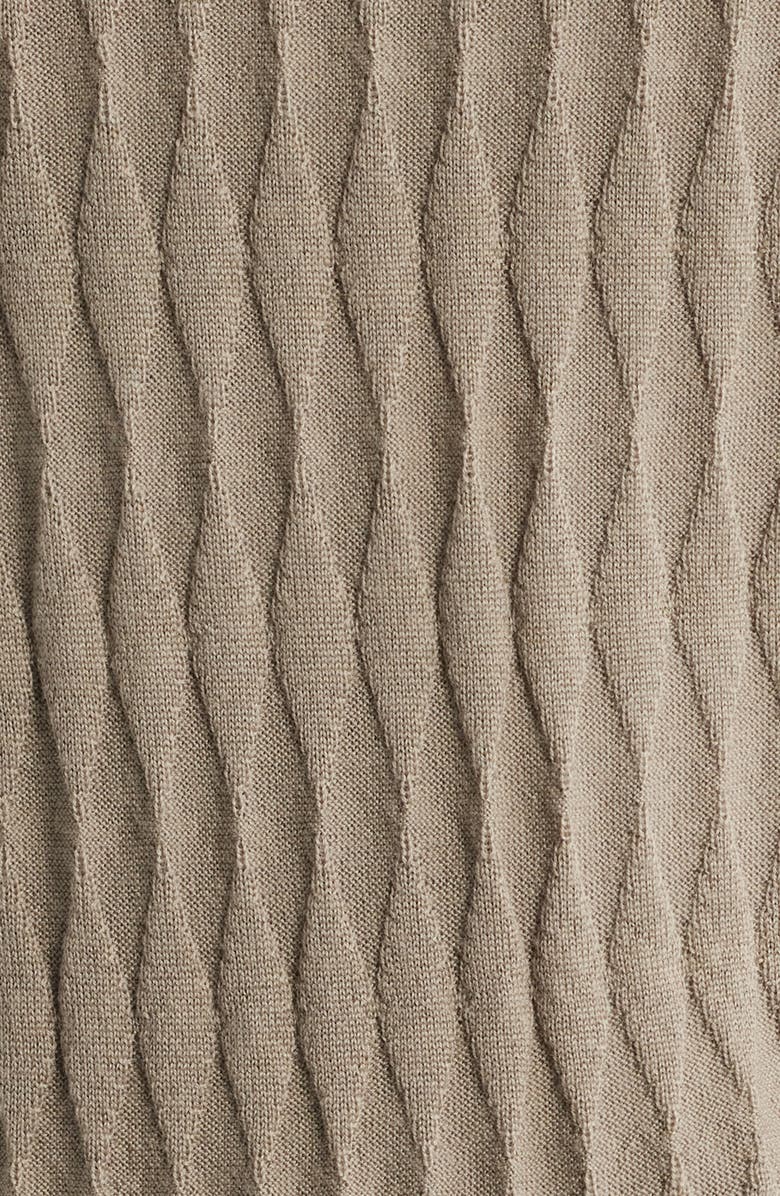 Emporio Armani Diamond Stitch Virgin Wool Crewneck Sweater, Alternate, color, Tan