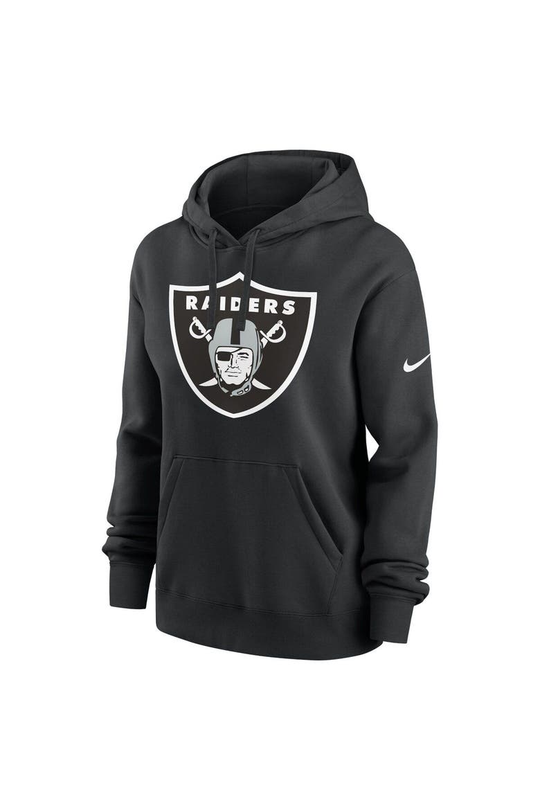 Women's Nike Black Las Vegas Raiders Team Logo Club Fleece Pullover Hoodie, Alternate, color, Black