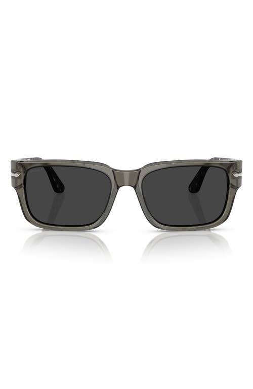 Persol 55mm Polarized Round Sunglasses in Grad Smoke 