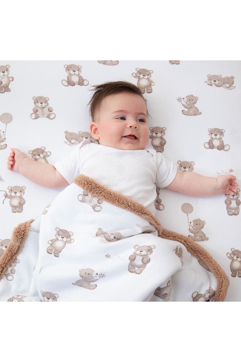Cotton Jersey Fitted Sheet, Alternate, color, Cuddly Bear