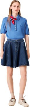 maje Short flared denim skirt