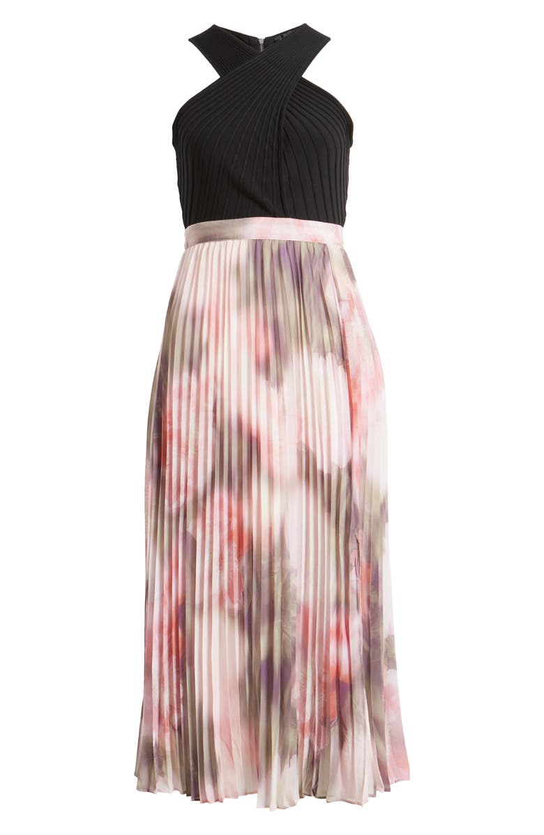 Ted Baker London Loulous Cross Front Pleated Sleeveless Dress, Alternate, color, 