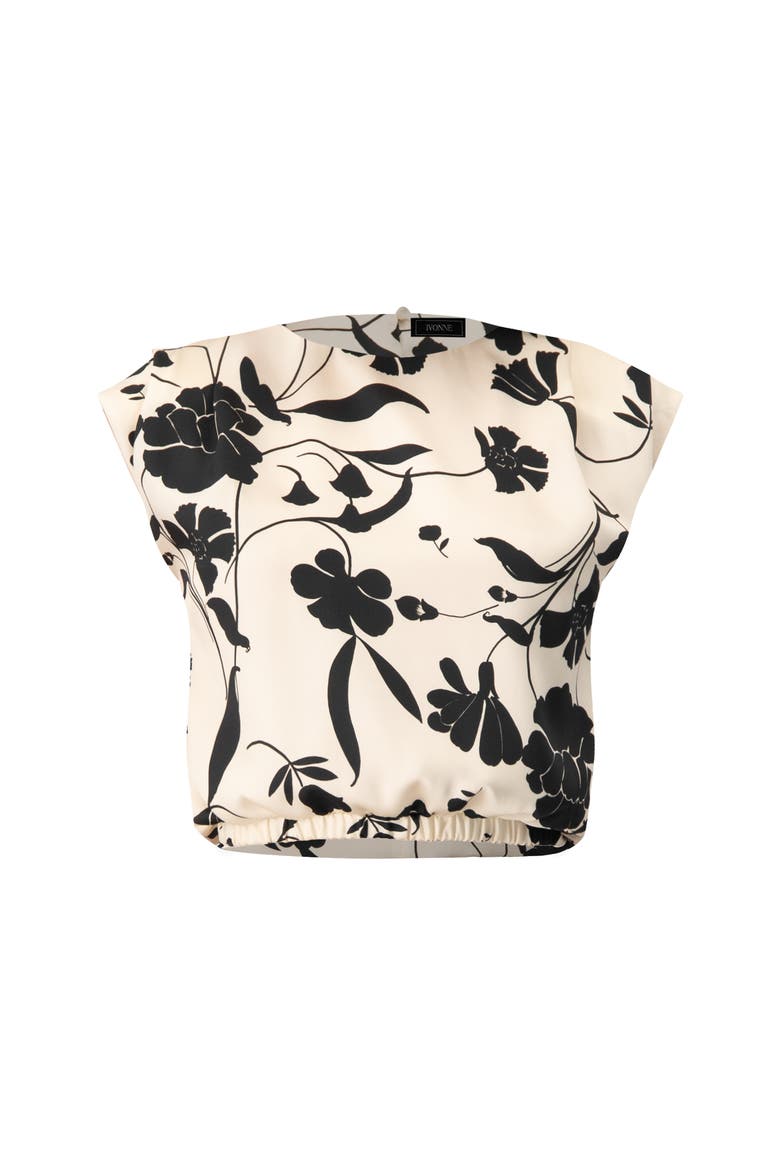 Printed Sleeveless Straight Blouse, Alternate, color, Bone