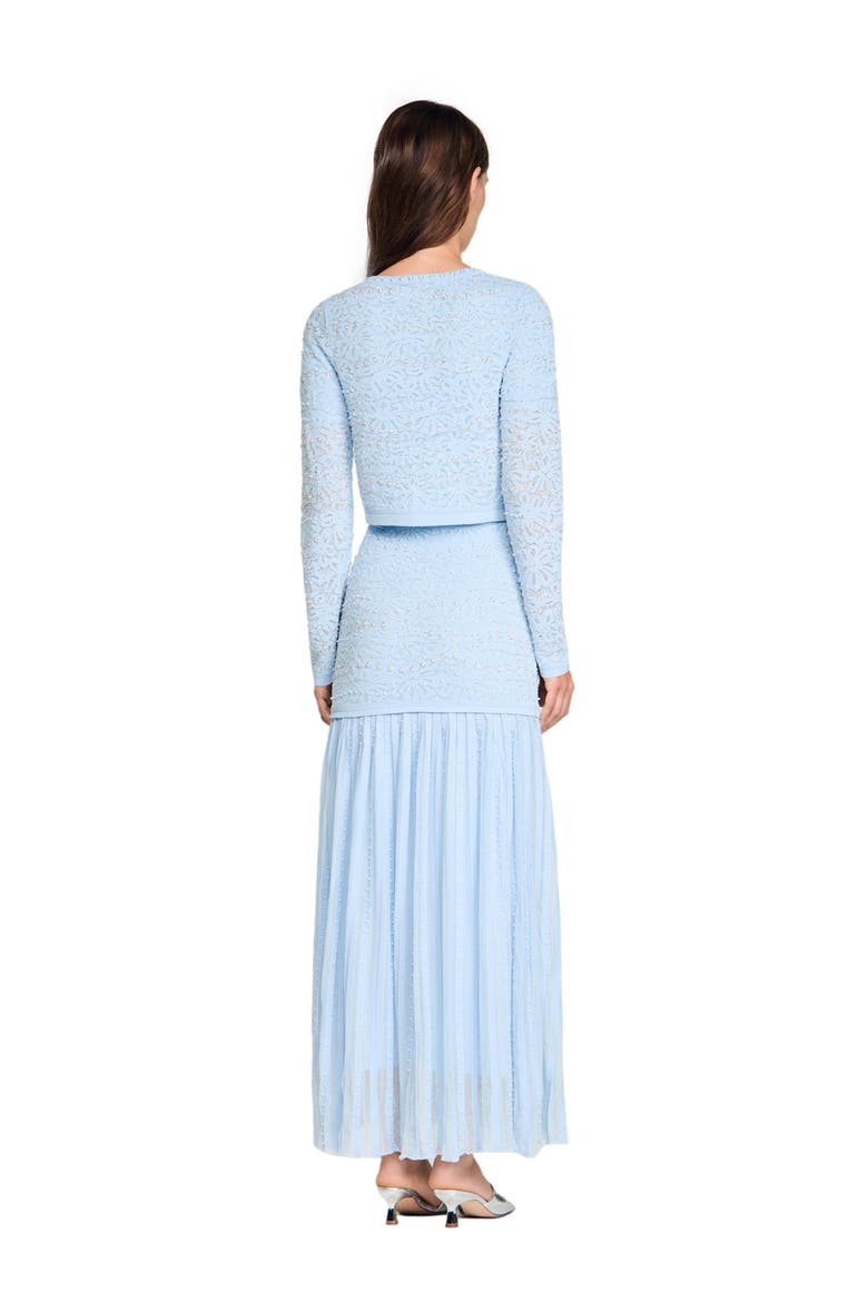 Cropped pearl cardigan, Alternate, color, Sky blue
