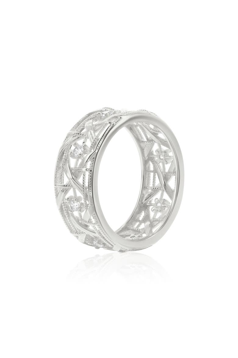 Golden Helix Cutout Ring, Alternate, color, SILVER