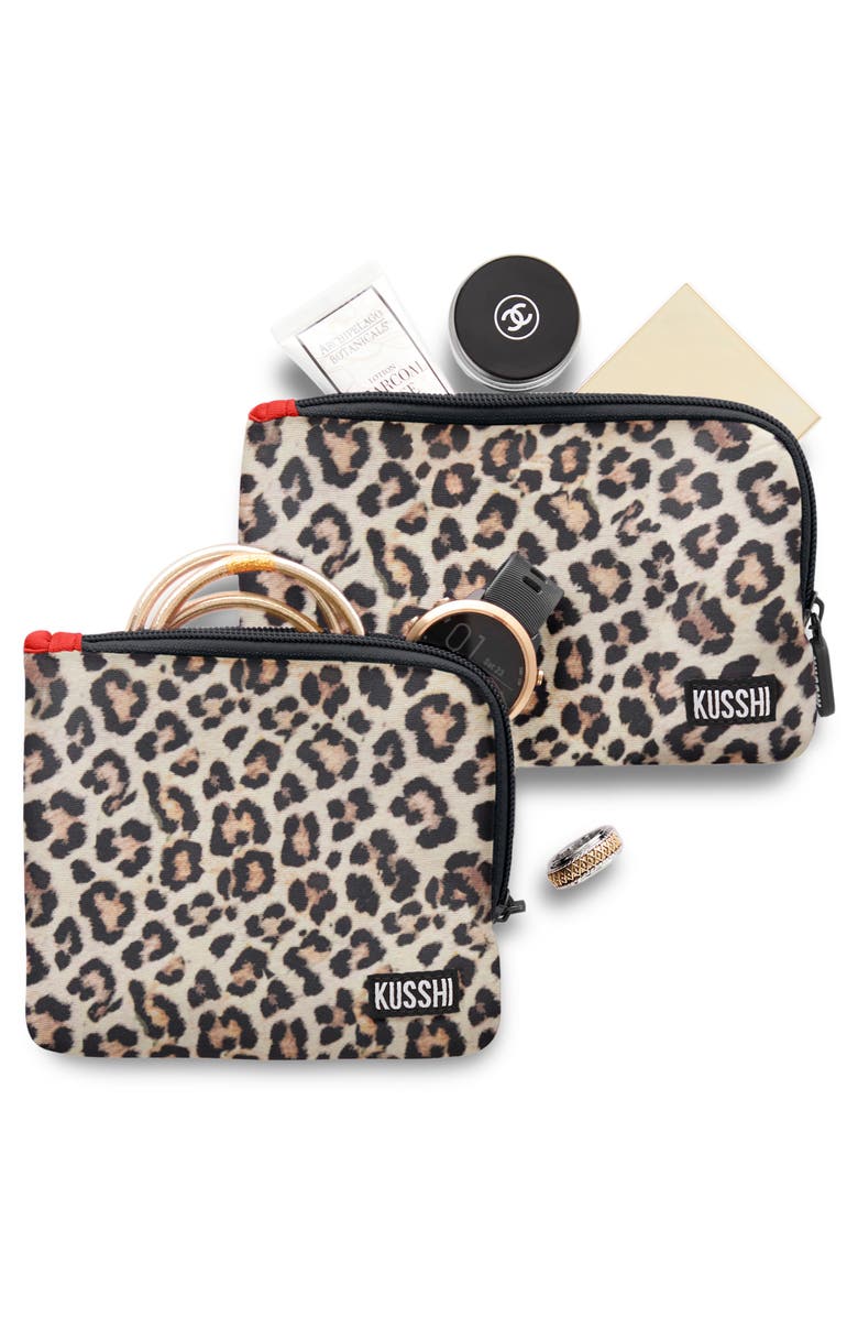 KUSSHI On the Go Pouch Set, Alternate, color, Leopard/Red