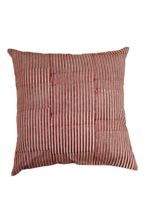 Ninéh Rustic Stripes Hand Block Print Pillow - Cover in Multi-Colored Stripe Pattern  product