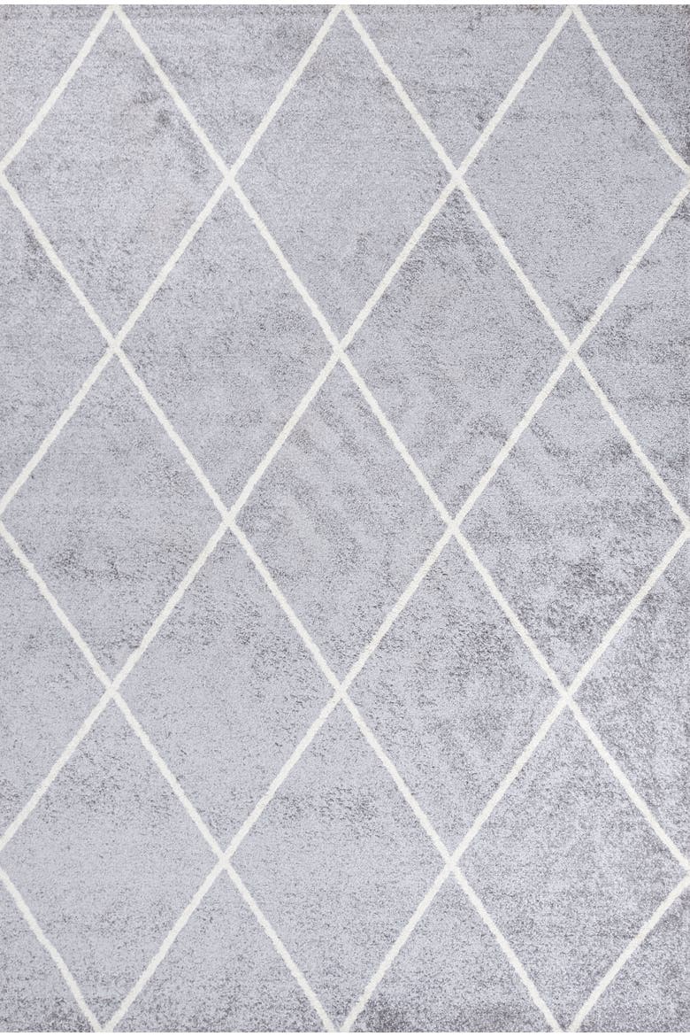 Cole Minimalist Diamond Trellis Area Rug, Main, color, Light Gray/White