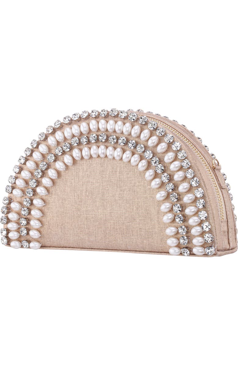 Nina Half Moon Embellished Crossbody Clutch, Alternate, color,