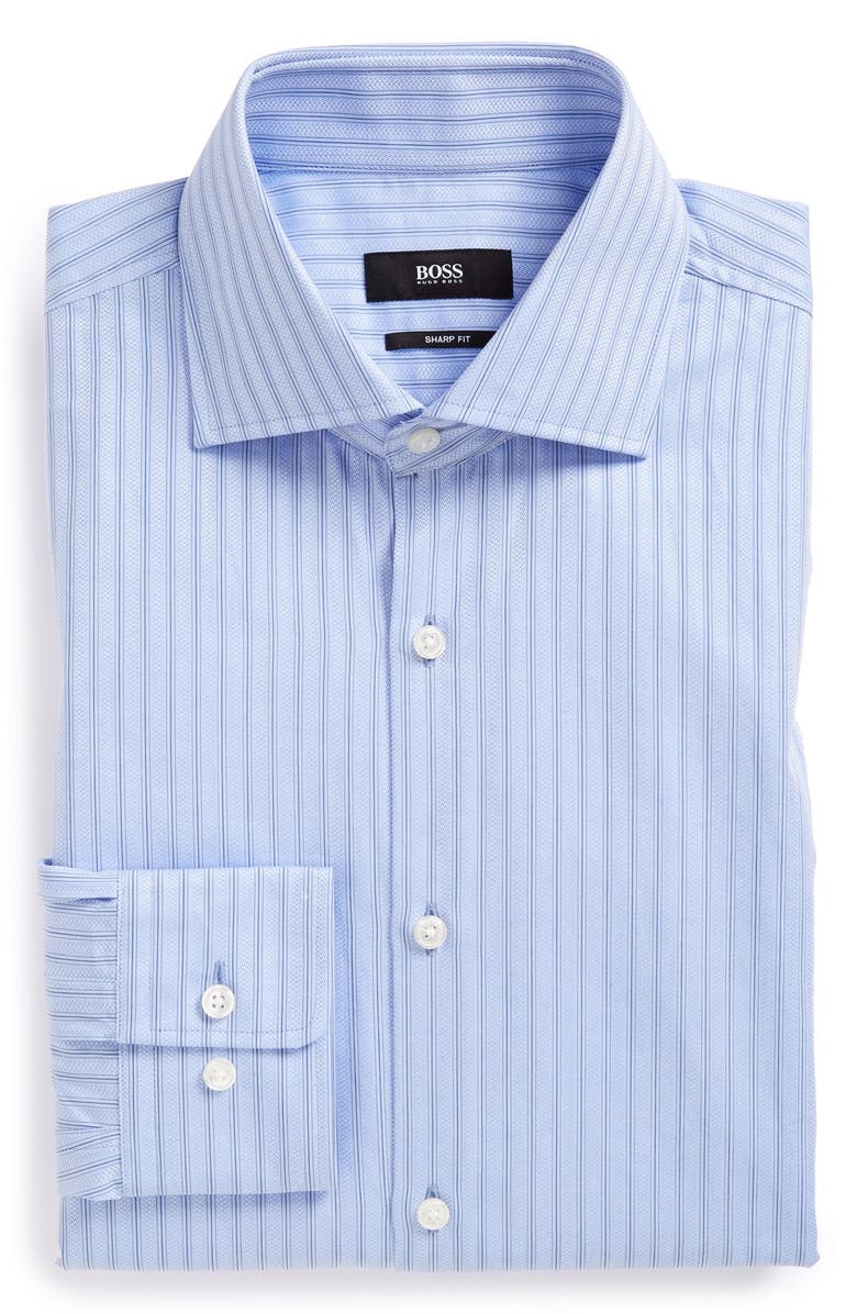 BOSS 'Miles US' Sharp Fit Stripe Dress Shirt, Main, color, 