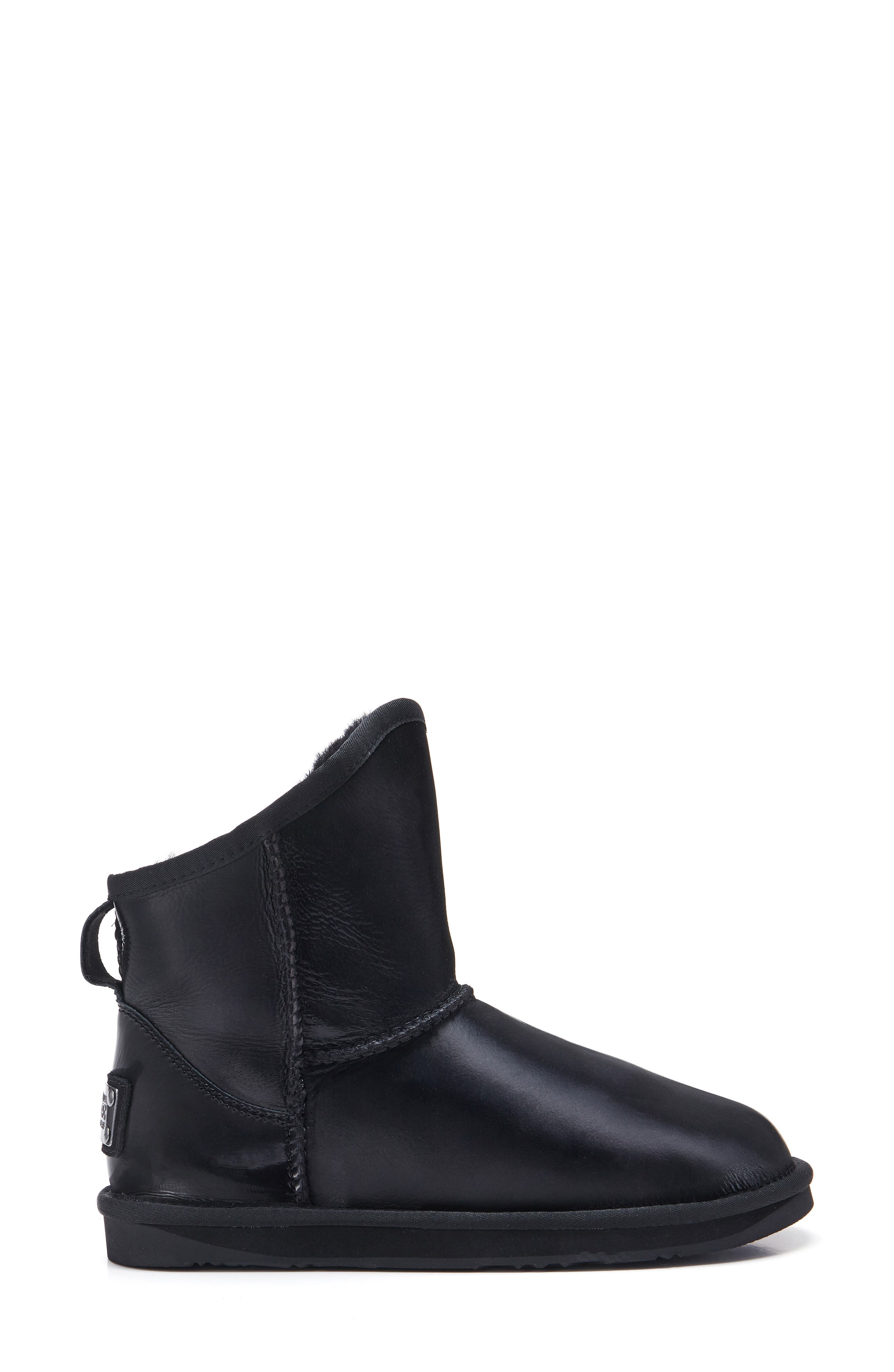 Australia Luxe Collective Cosy Genuine Shearling Extra Short Bootie, Alternate, color, Satin Black