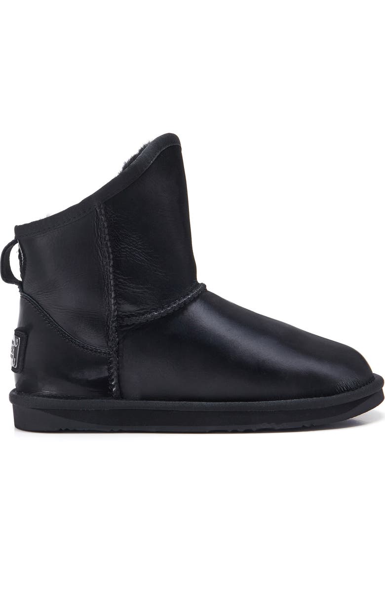 Australia Luxe Collective Cosy Genuine Shearling Extra Short Bootie, Alternate, color, Satin Black