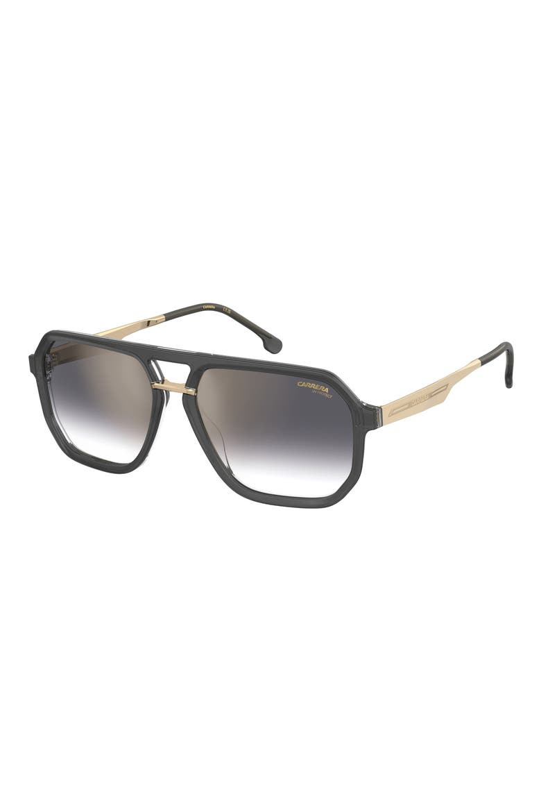 Victory 58mm Gradient Rectangular Sunglasses, Alternate, color, GREY/ GREY SF GD SP