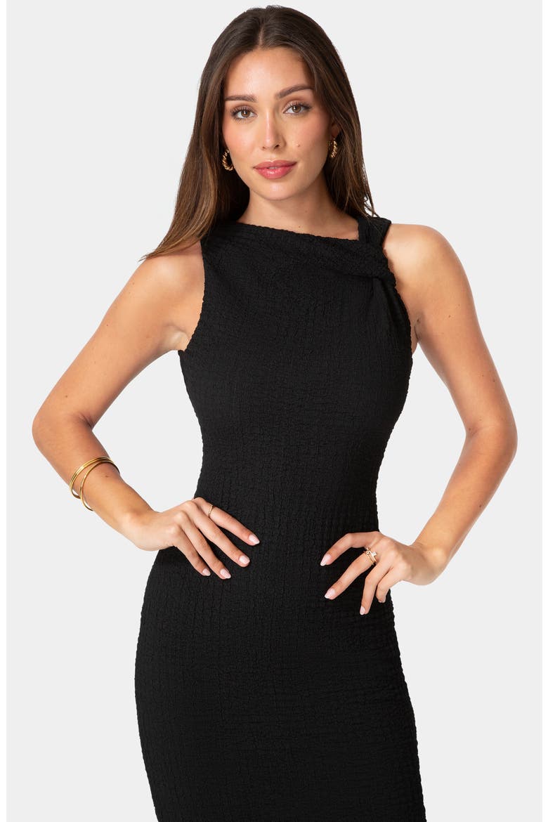 Twist Neck Sleeveless Body-Con Dress, Alternate, color, BLACK