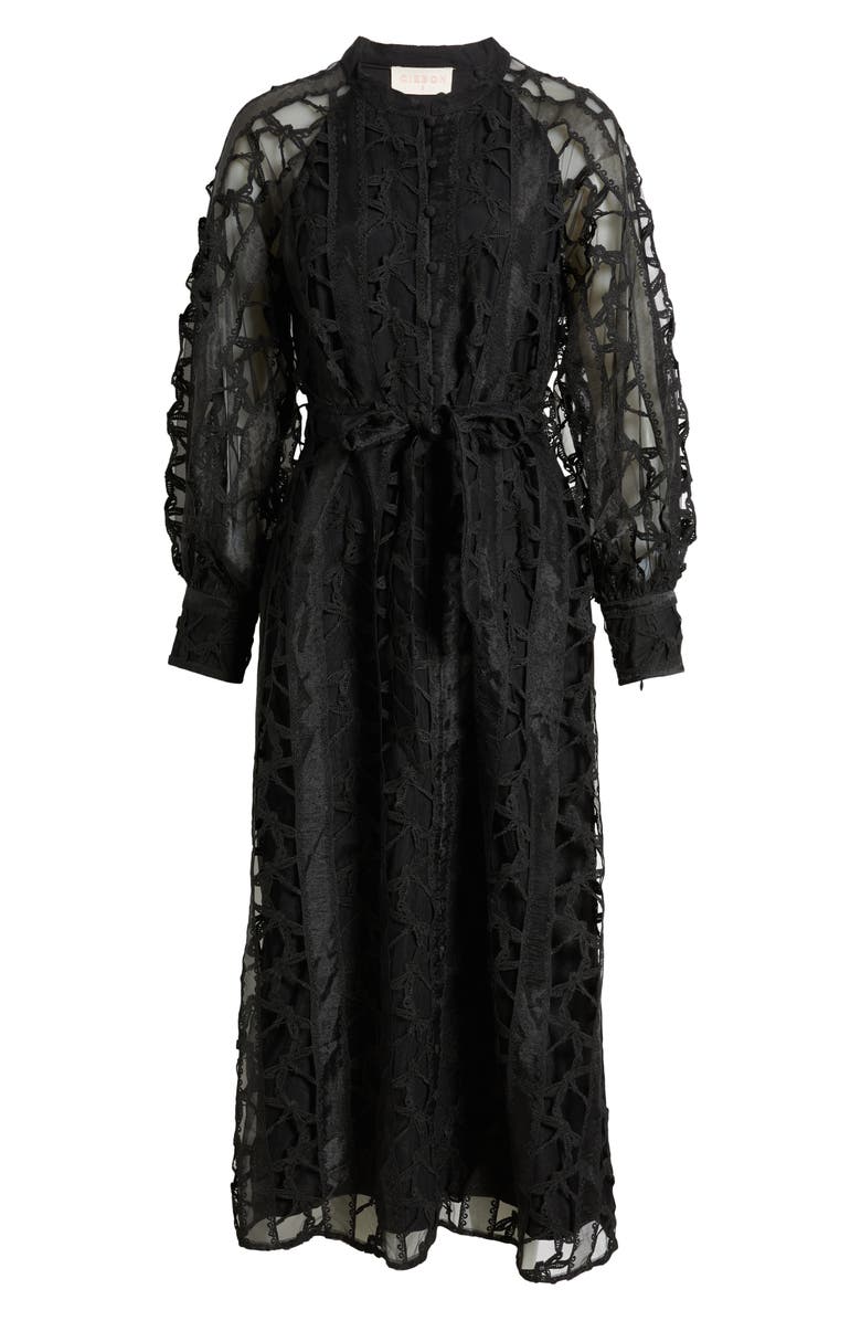CIEBON Layla Long Sleeve Lace Overlay Midi Dress, Alternate, color, 
