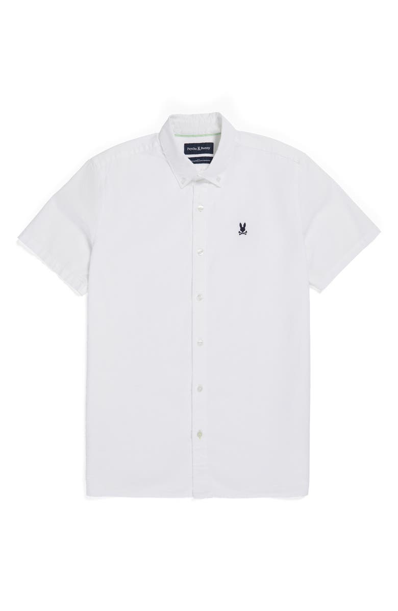 Psycho Bunny Alton Seersucker Short Sleeve Button-Down Shirt, Alternate, color,
