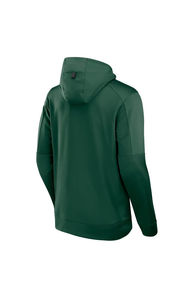 FANATICS Men's Fanatics  Hunter Green Milwaukee Bucks Baller Defender Performance Full-Zip Hoodie, Alternate, color, Hunter Green