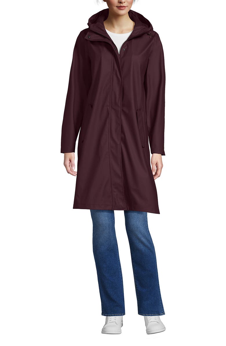 Lands' End Squall Rain Slicker Coat, Alternate, color, Lush Burgundy