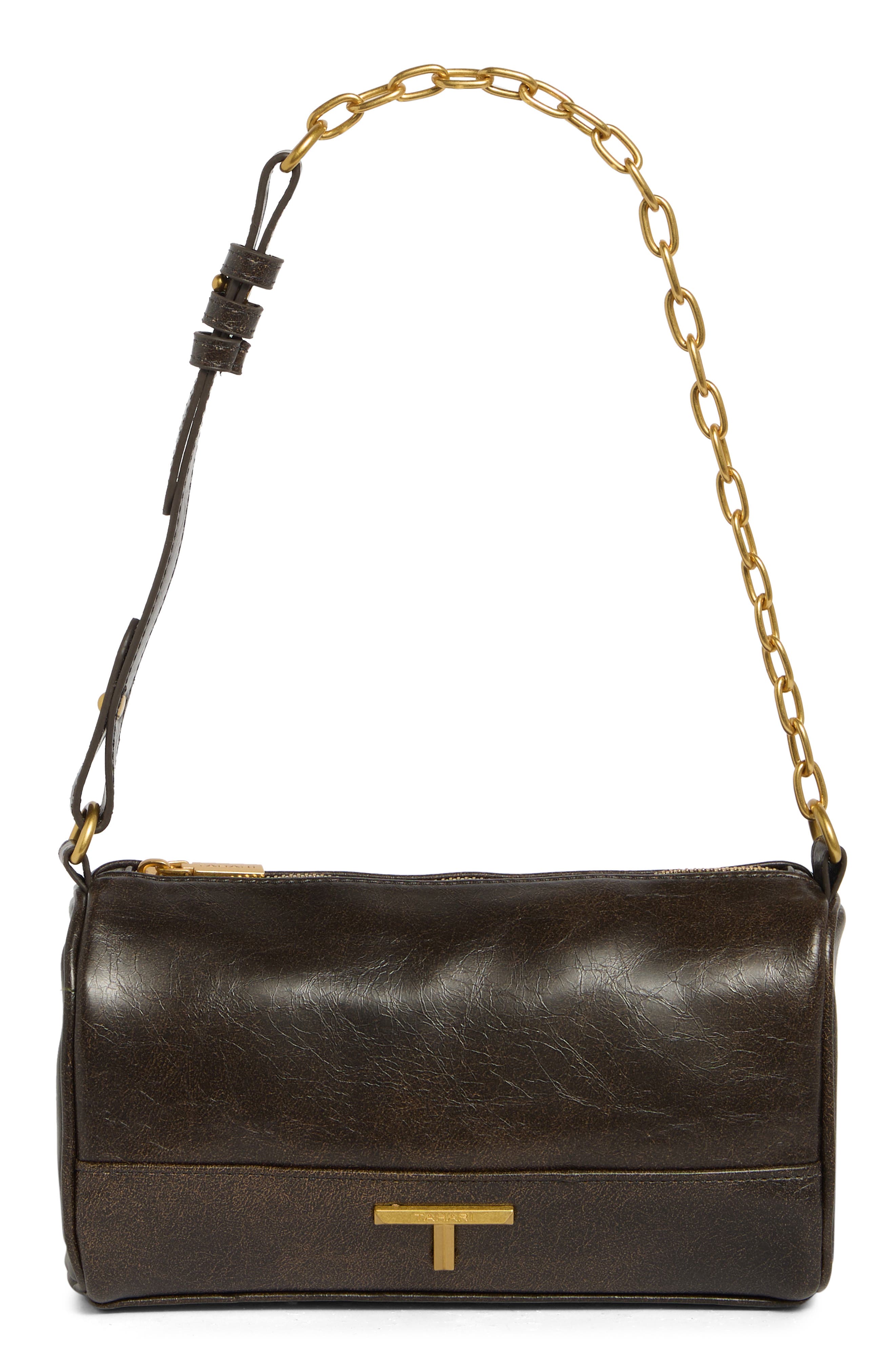 Sloan Faux Leather Barrel Shoulder Bag