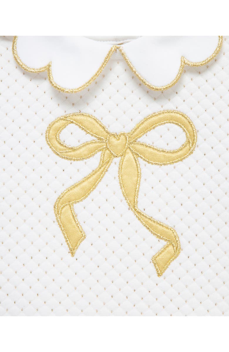 Little Me Bow Collared Top & Joggers Set, Alternate, color, White