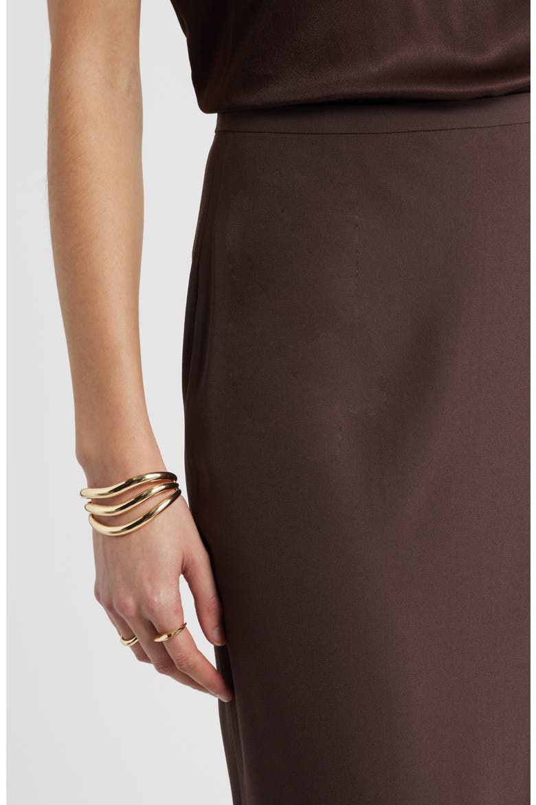 Crepe Midi Pencil Skirt, Alternate, color, BROWN COFFEE