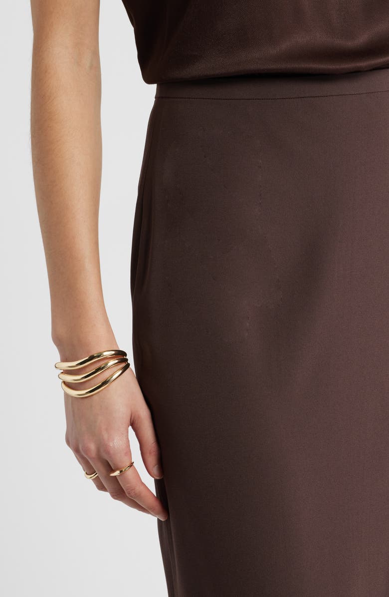 Nordstrom Crepe Midi Pencil Skirt, Alternate, color, Brown Coffee