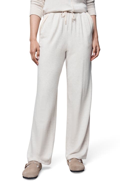 Tie Waist Wide Leg Sweatpants