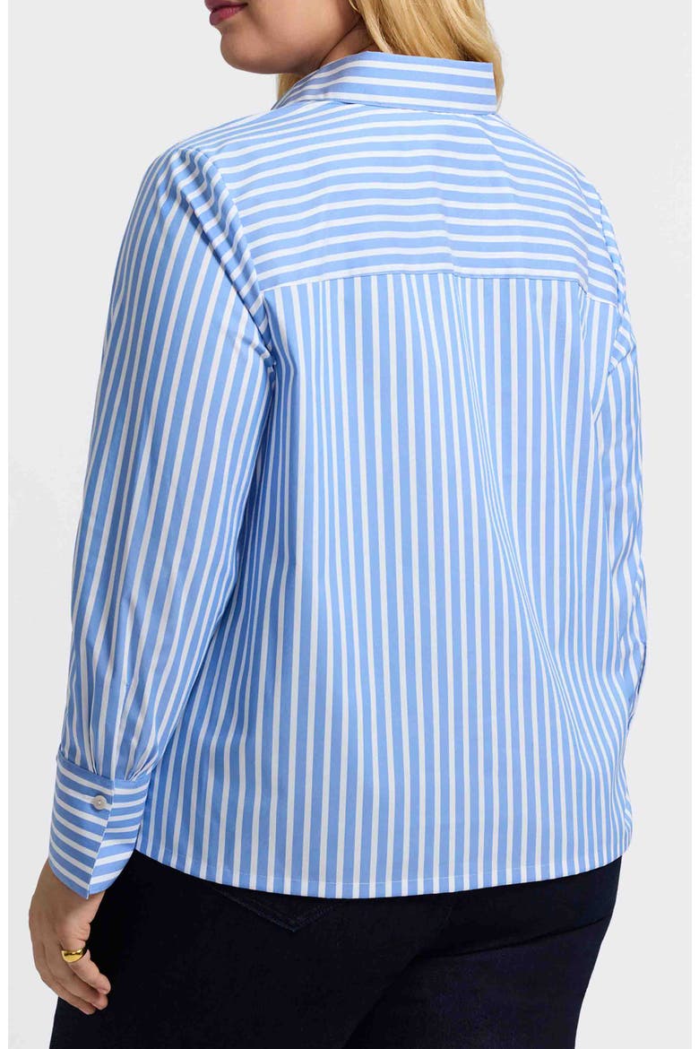 Bella Stripe Popover Top, Alternate, color, PERIWINKLE BLUE/ WHITE