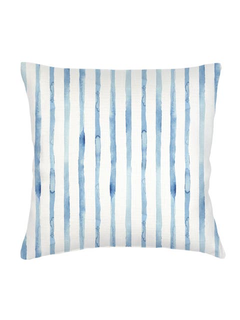 Riviera Striped Linen Pillow with Down Alternative Insert