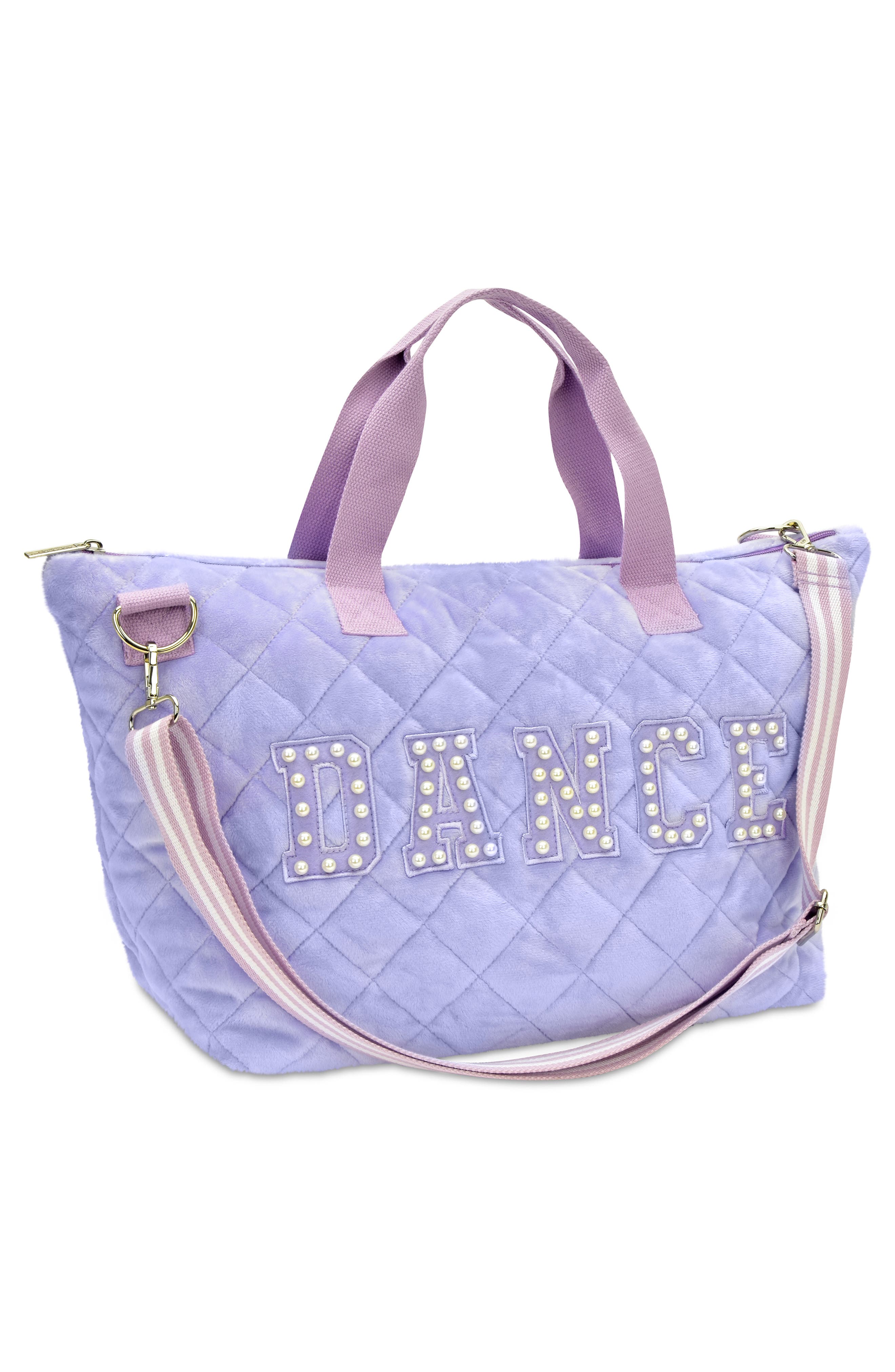 Iscream Kids' Love To Dance Quilted Overnight Tote, Alternate, color, Purple Multi