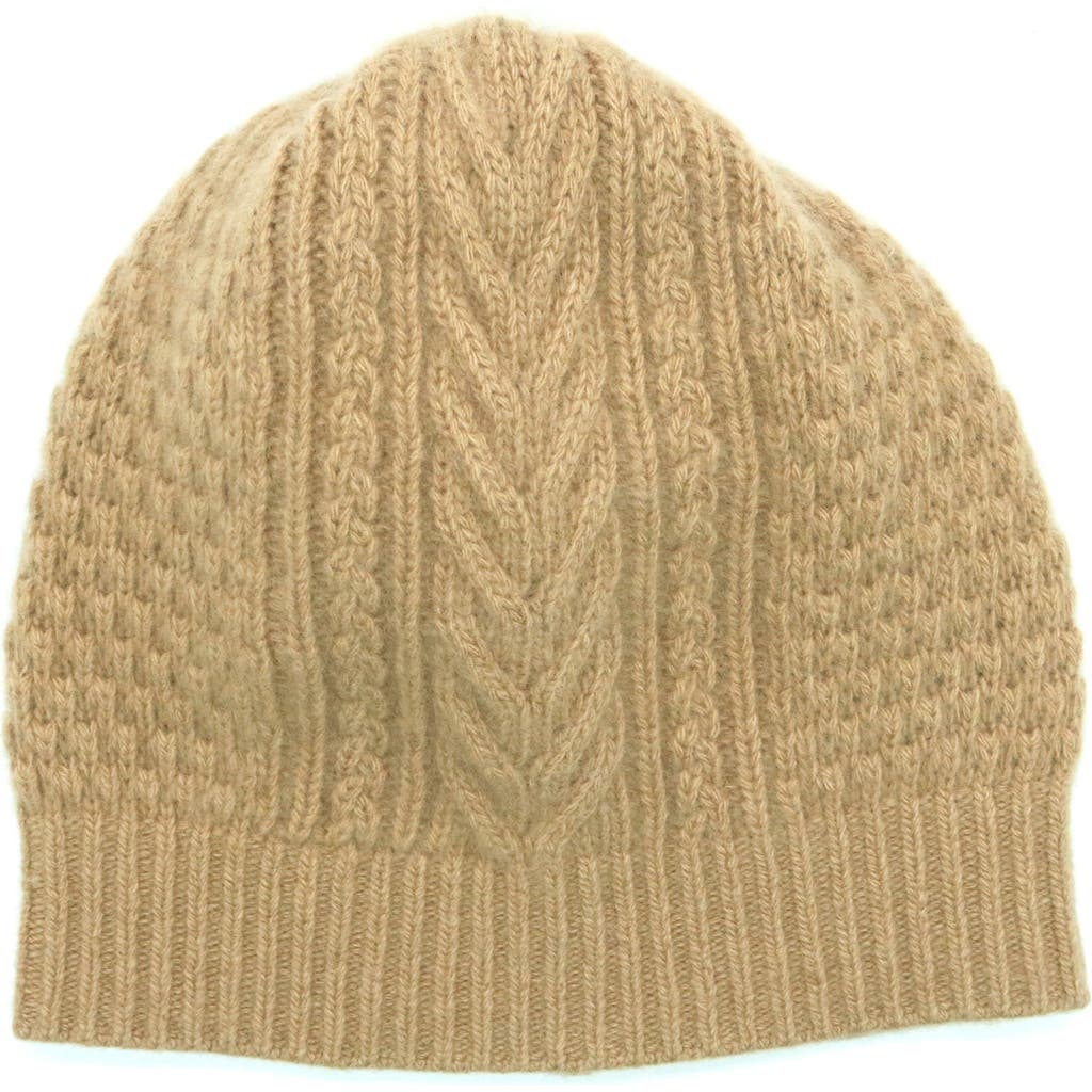 Portolano Cable Knit Cashmere Beanie In Multi