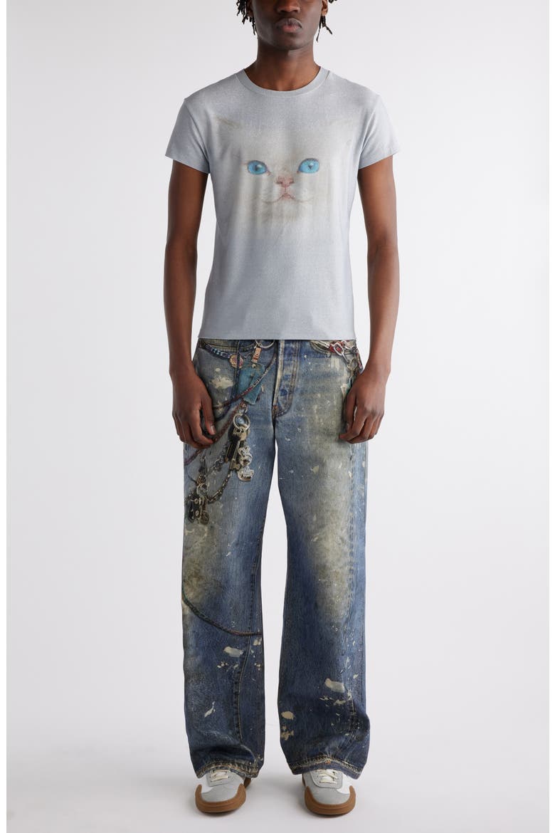 1981 Trompe l'Oeil Loose Fit Cotton Canvas Pants, Alternate, color, MID BLUE