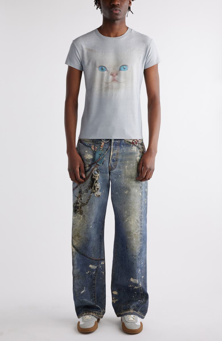 Acne Studios 1981 Trompe l'Oeil Loose Fit Cotton Canvas Pants, Alternate, color,