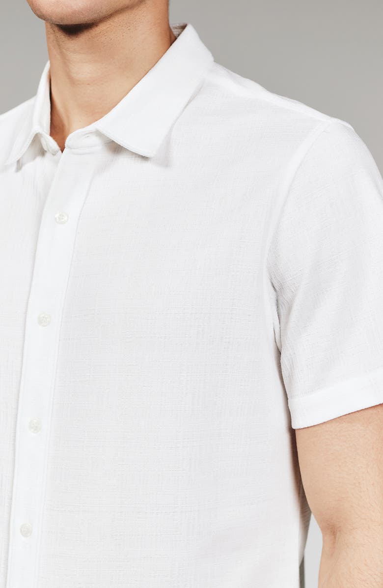 7 Diamonds Camino Short Sleeve Knit Button-Up Shirt, Alternate, color, White